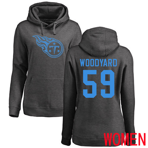 Tennessee Titans Ash Women Wesley Woodyard One Color NFL Football #59 Pullover Hoodie Sweatshirts